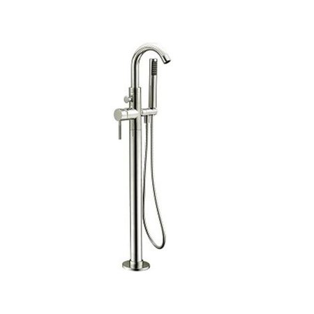 DAWN Dawn D37 2534BN Dawn Floor Mount Freestanding Bathtub Filler Faucet With Hand Held Shower; Lever Handle; Brushed Nickel D37 2534BN